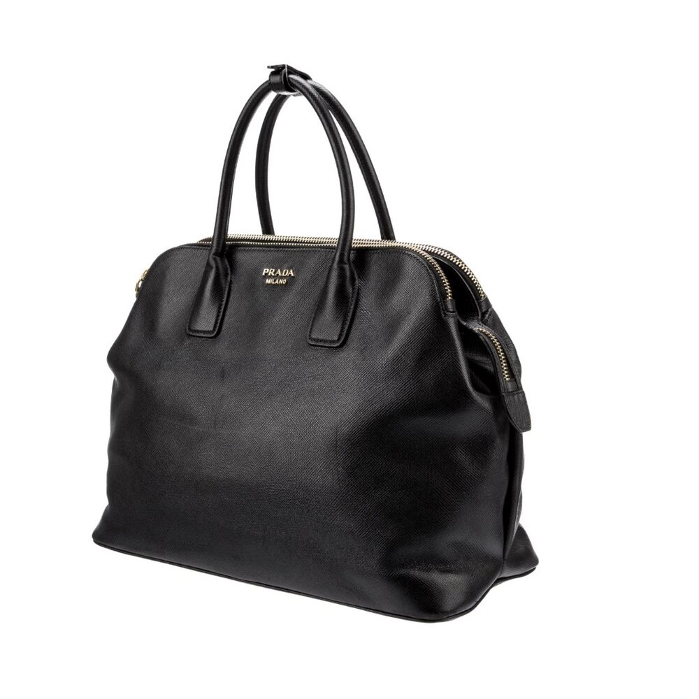 Men's PRADA Black Saffiano Leather Satchel - BN2546 Galleria